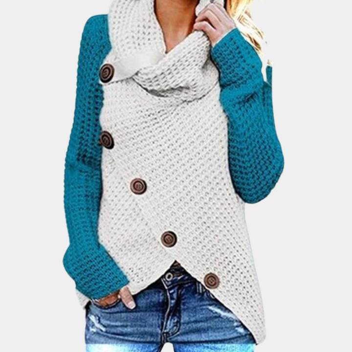Stilla | Asymmetrisk Sweater med Knapper til Kvinder