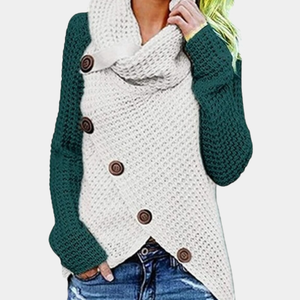Stilla | Asymmetrisk Sweater med Knapper til Kvinder