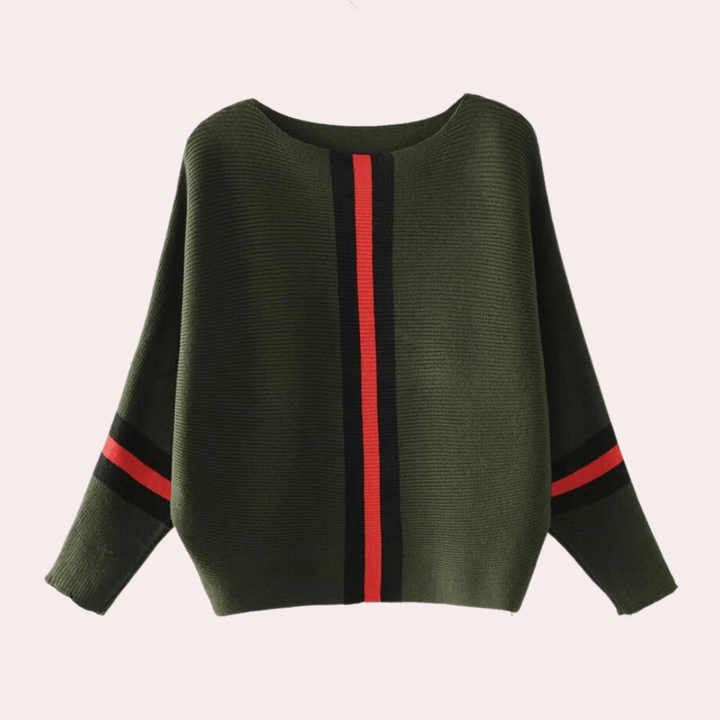 Stilla | Afslappet Sweater med Lodrette Striber
