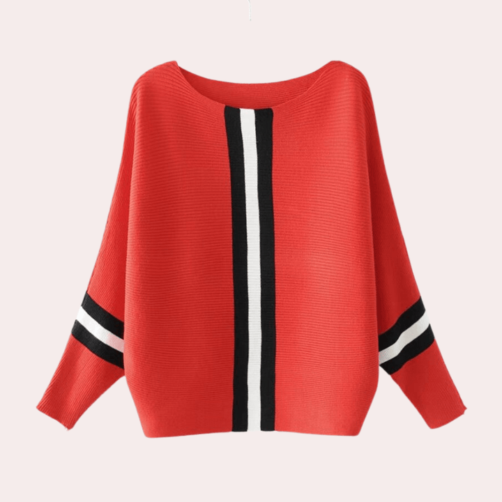 Stilla | Afslappet Sweater med Lodrette Striber