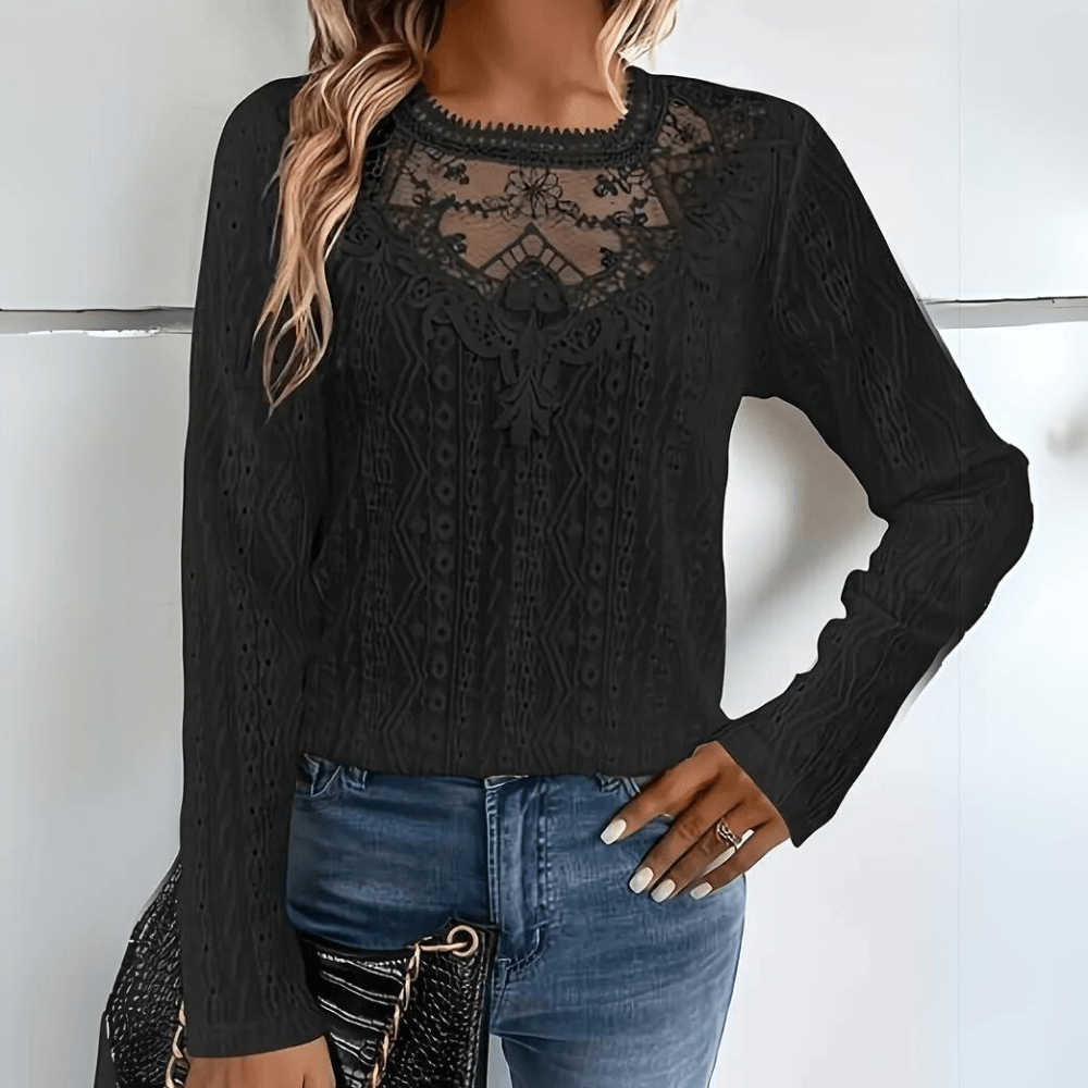 Stilla | Elegant T-shirt med blondedetaljer