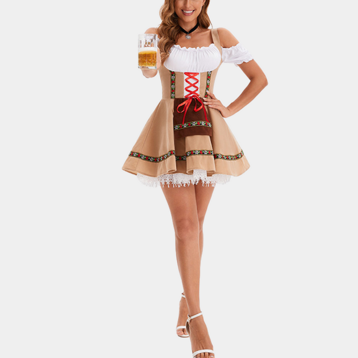 Stilla | Elegant Oktoberfest Kjole med Kold Skulder