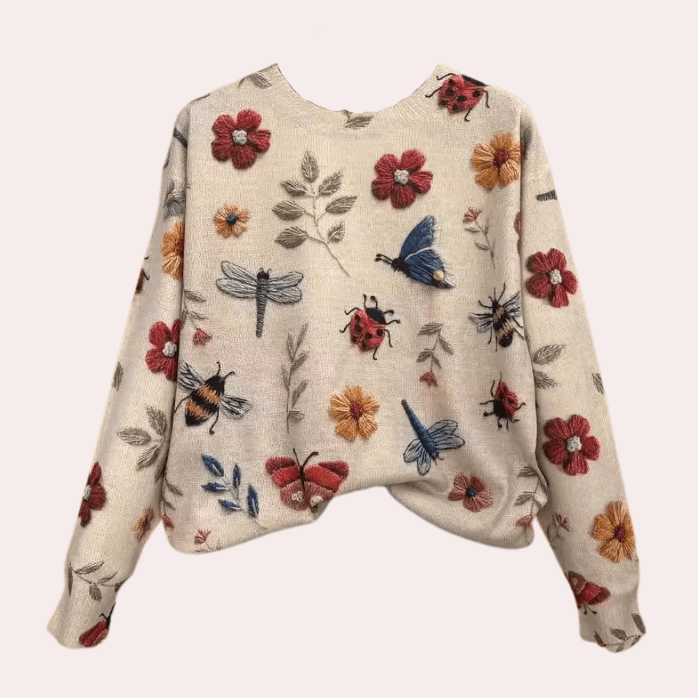 Stilla | Kvinders Trøje med Blomsterdesign