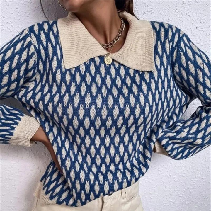 Stilla | Trendy sweater med krave detajle