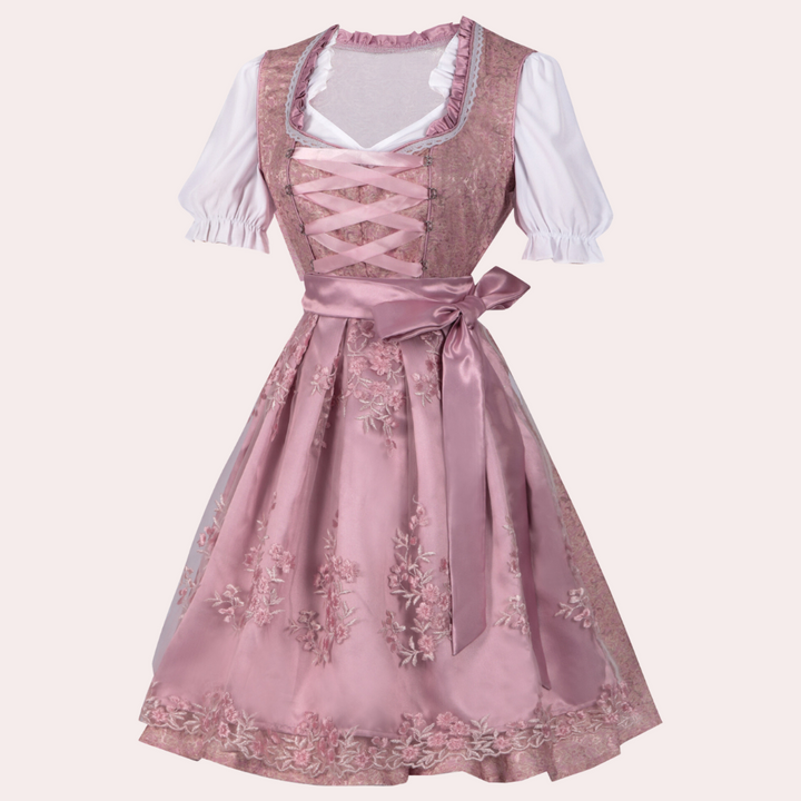 Stilla | Oktoberfest-Kjole med Blomsterudsmykning til Kvinder