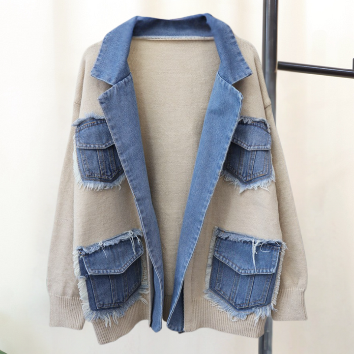 Stilla | Smart Cardigan til kvinder med trendy denim detaljer
