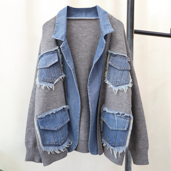 Stilla | Smart Cardigan til kvinder med trendy denim detaljer