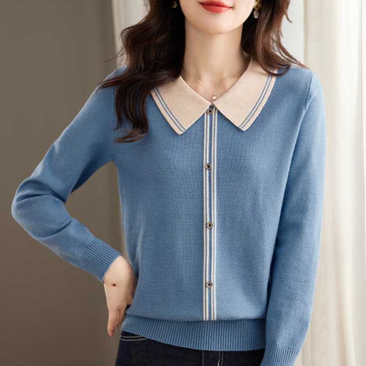 Stilla | Trendy Damepullover med Krave og Knapper