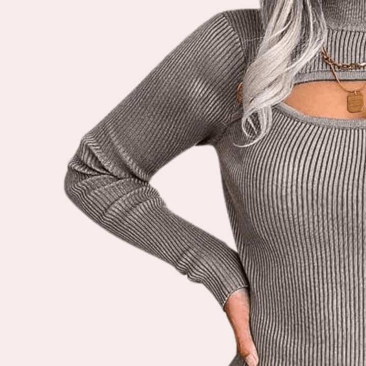 Stilla | Slim-Fit Langærmet Strikkjole