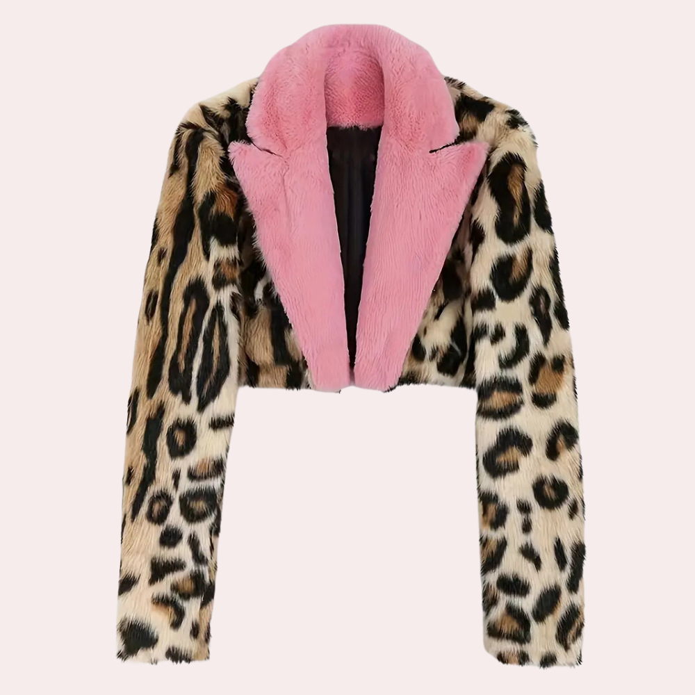 Stilla | Pelsfrakke med Leopardprint til Kvinder