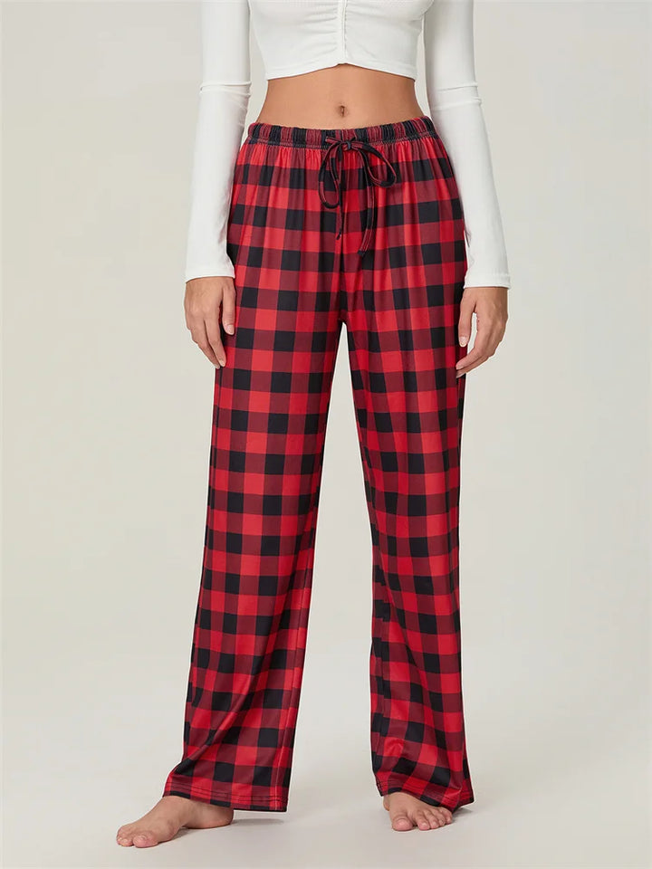 Stilla | Jule-plaid-print Snøre-elastisk-nattøj