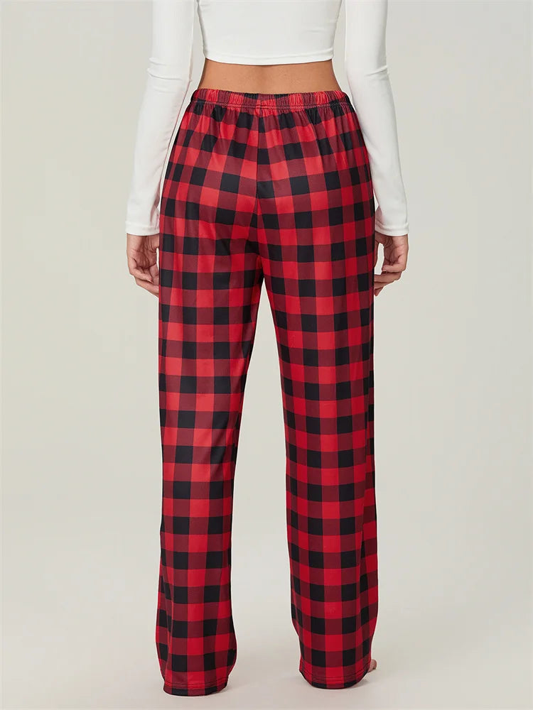 Stilla | Jule-plaid-print Snøre-elastisk-nattøj