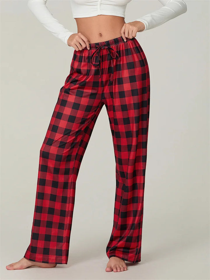Stilla | Jule-plaid-print Snøre-elastisk-nattøj