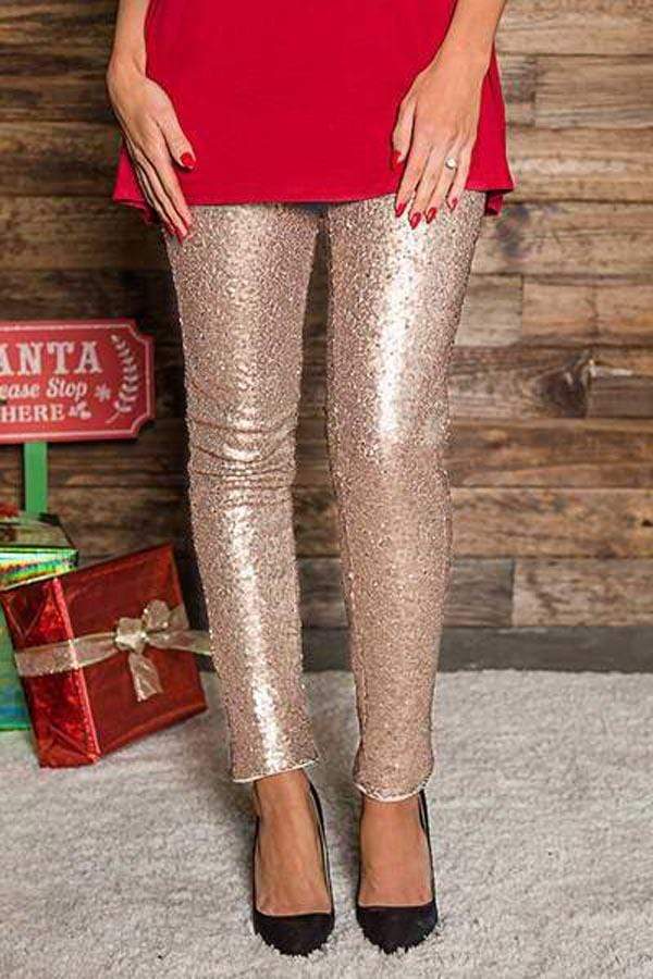 Stilla | Paillet Skinny Bukser