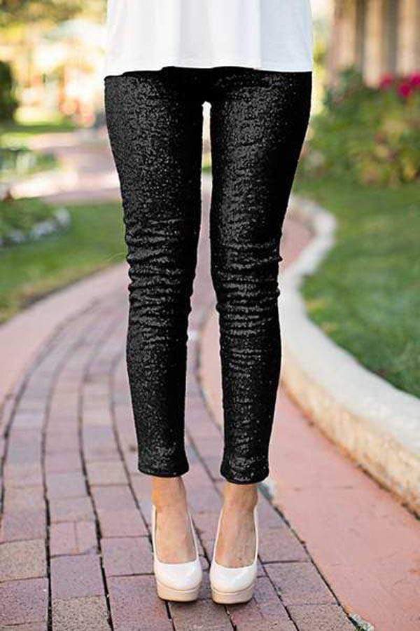Stilla | Paillet Skinny Bukser
