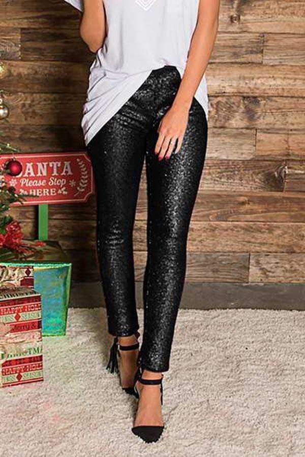 Stilla | Paillet Skinny Bukser