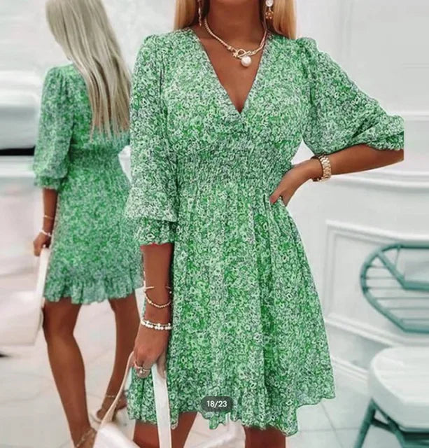 Stilla | Boheminsk Print Sommerkjole Og Sweater Til Kvinder