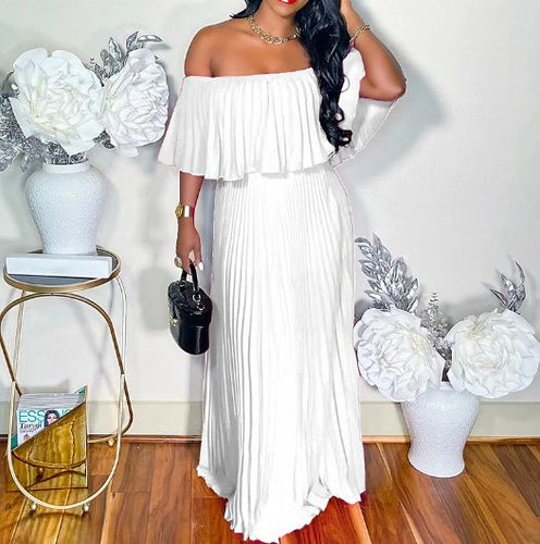 Stilla | Sexet Off-shoulder Plisseret Kjole