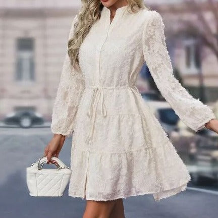 Stilla | Elegante A-linje Blonde Midi Kjole Med Charme