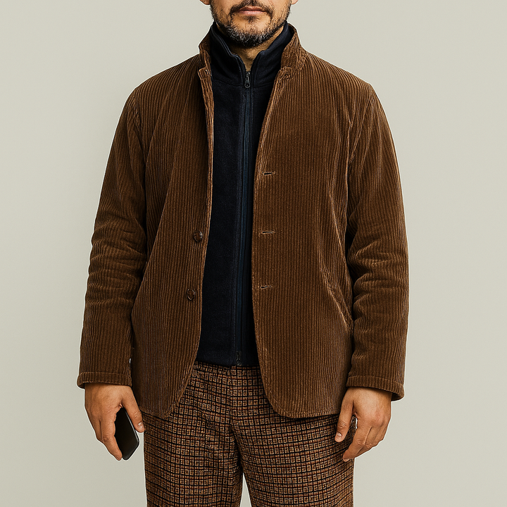 Stilla | Retro Casual Ensfarvet Herrejakke