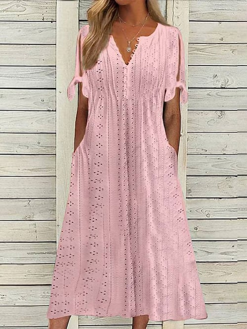 Stilla | Kvinders Resort Ensfarvet Kjole Med Blonde
