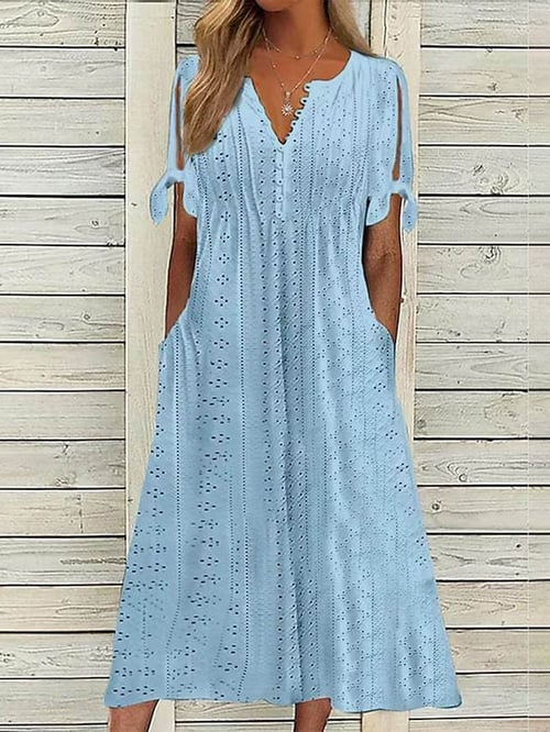 Stilla | Kvinders Resort Ensfarvet Kjole Med Blonde
