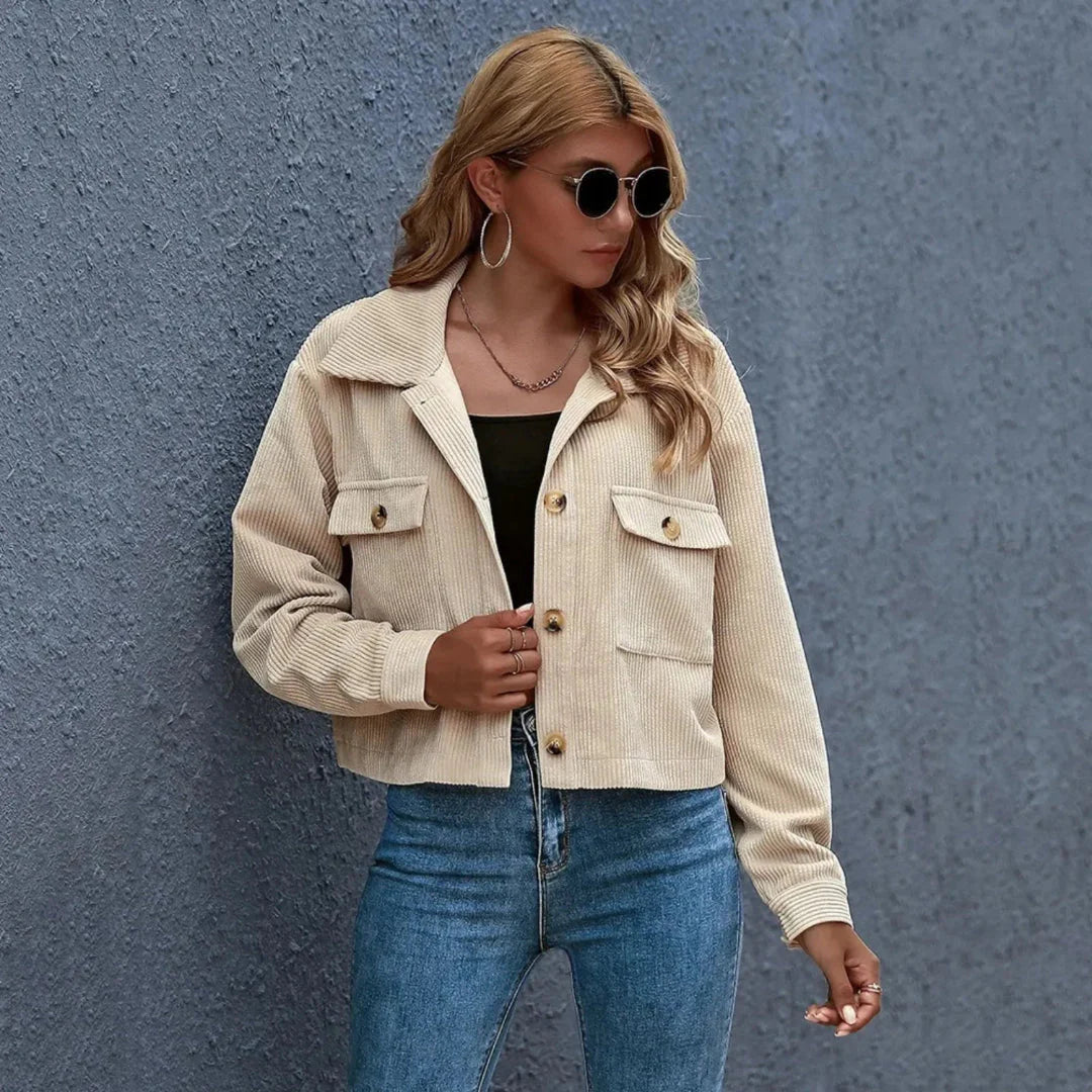 Stilla | Krave Cropped Cord-Jakke