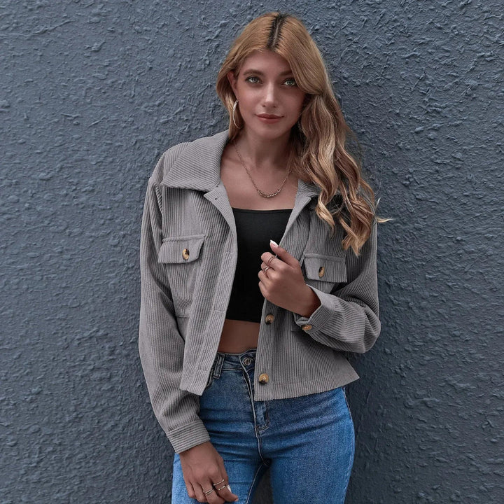 Stilla | Krave Cropped Cord-Jakke