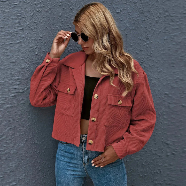 Stilla | Krave Cropped Cord-Jakke