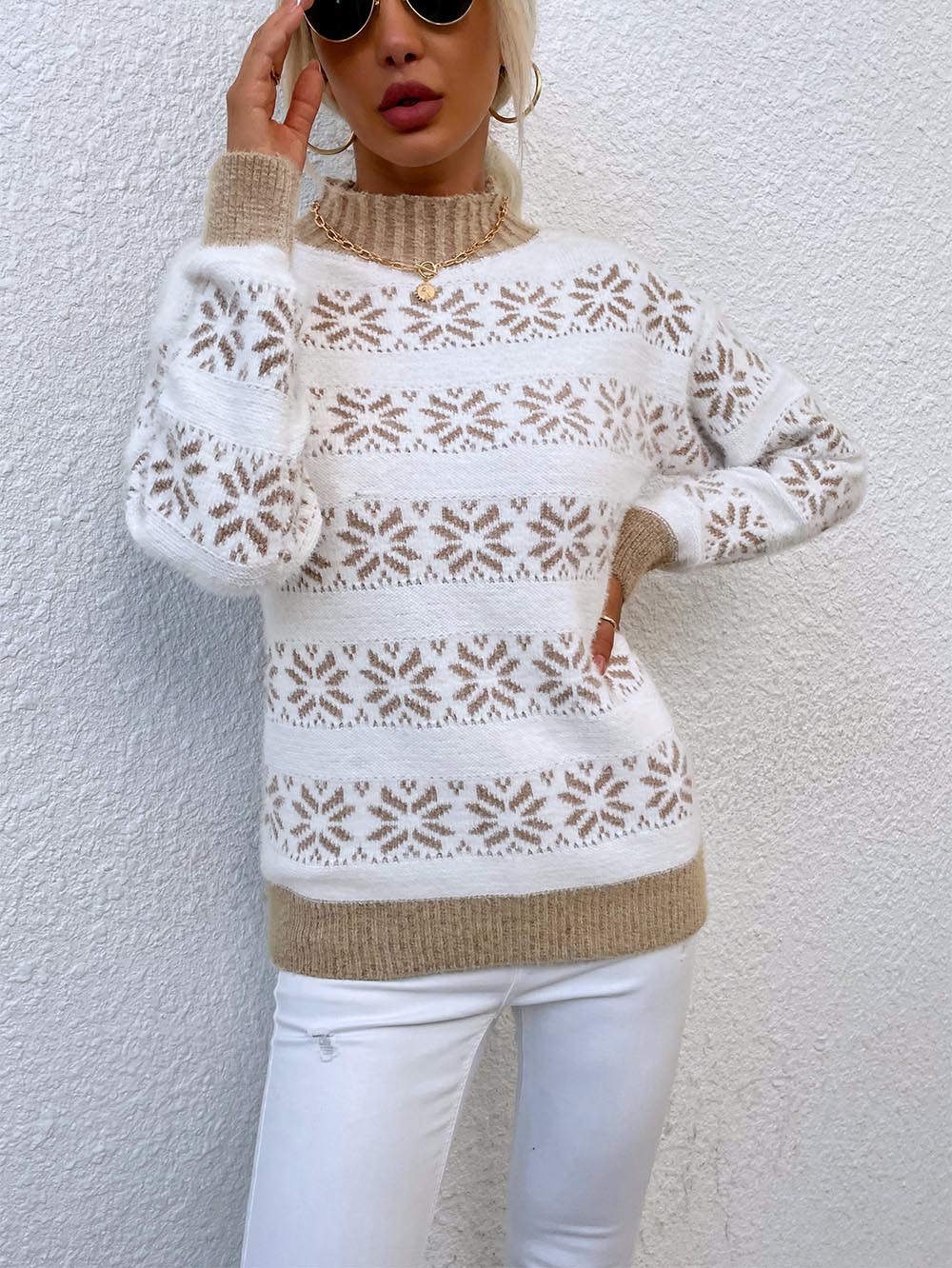 Stilla | Pullover med snefnug-Jacquard