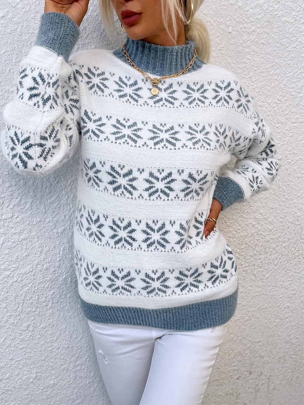 Stilla | Pullover med snefnug-Jacquard