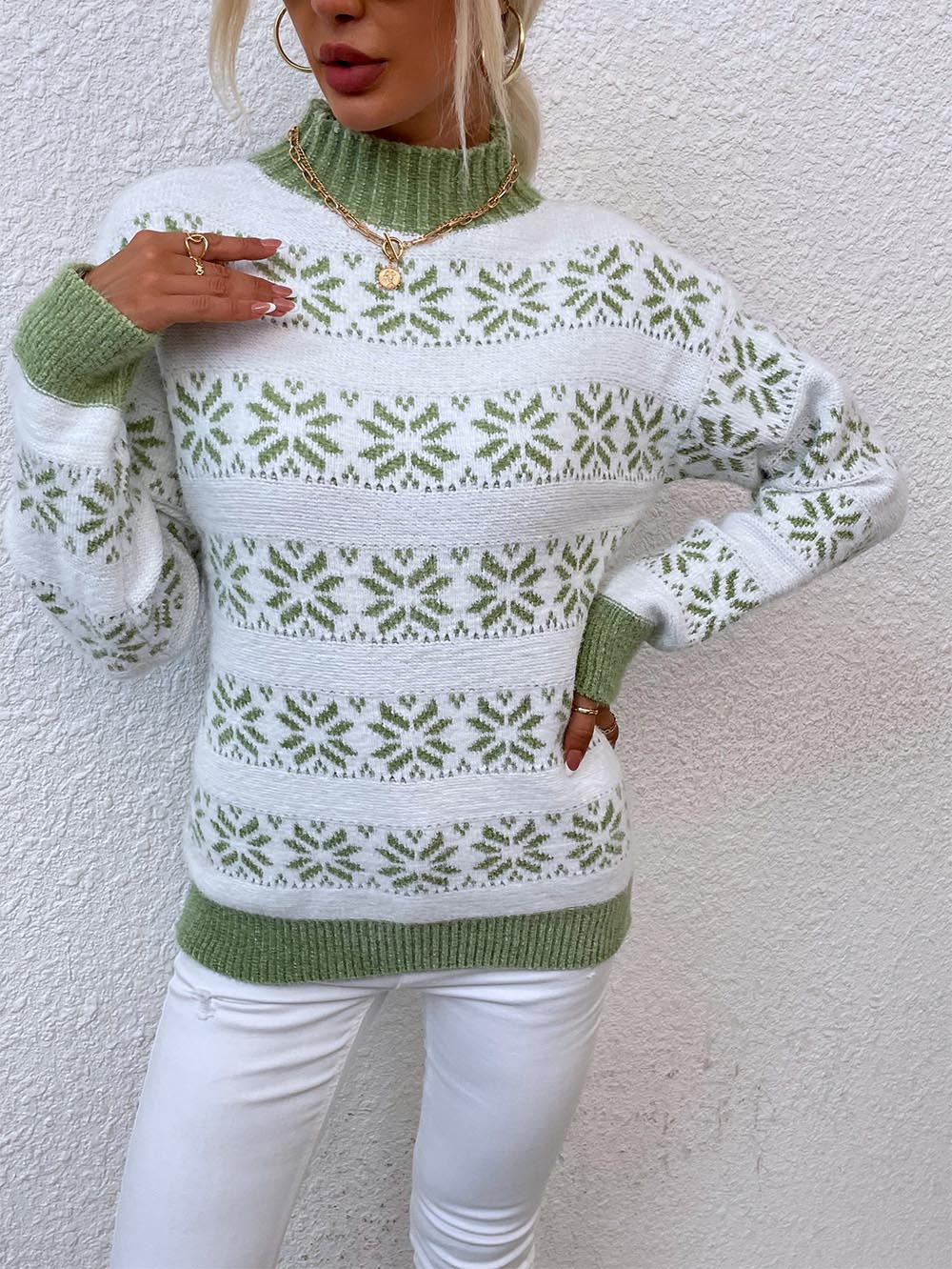 Stilla | Pullover med snefnug-Jacquard