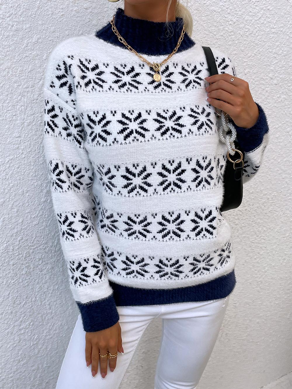 Stilla | Pullover med snefnug-Jacquard