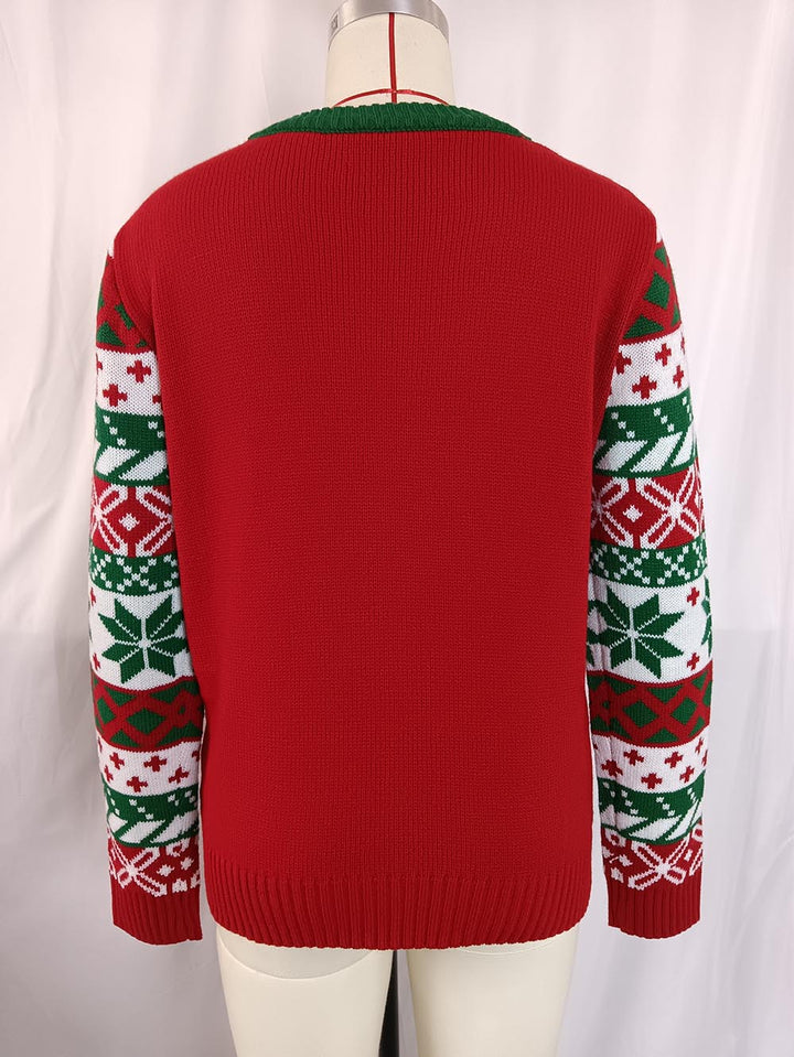 Stilla | Strikpullover med juletræ broderi til en grim jul