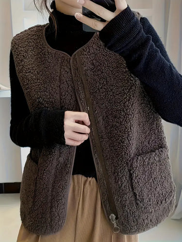 Stilla | Dame Sherpa Varmer Varm, Polarvest Uden Ærmer, Med Lommer Og Lynlås