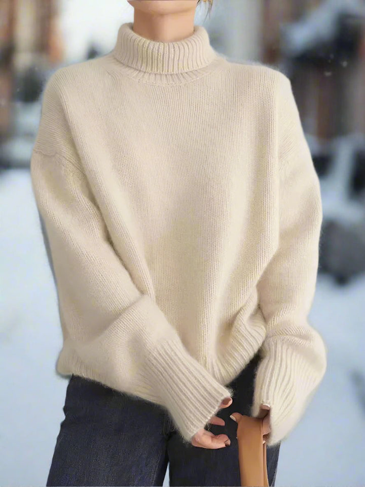 Stilla | Rullekrave sweater Blødt strikmateriale Oversized pasform Lange ærmer