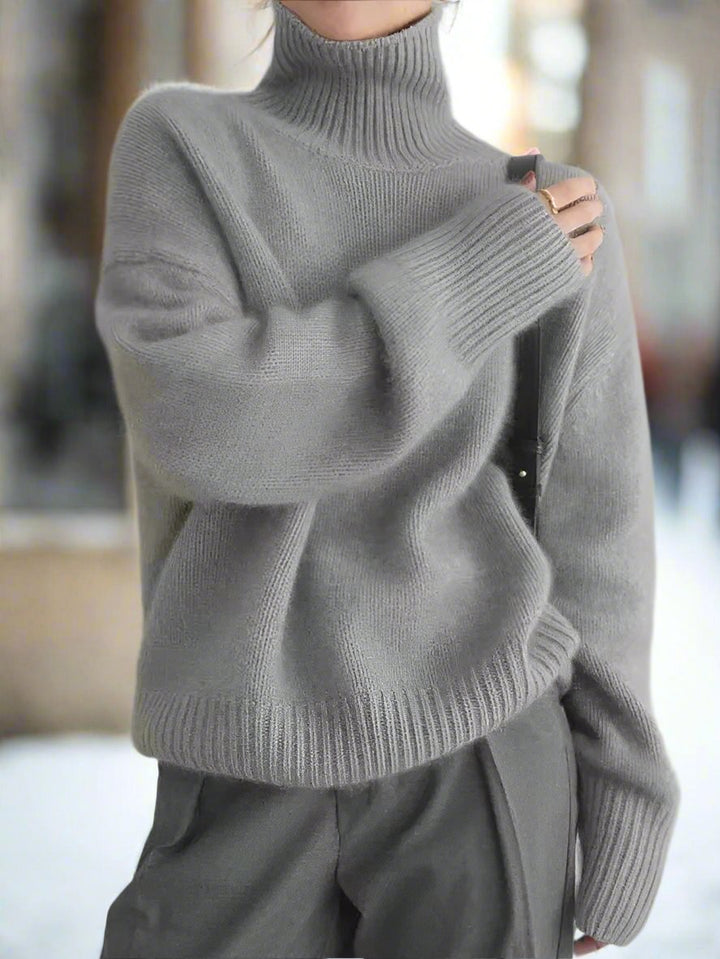 Stilla | Rullekrave sweater Blødt strikmateriale Oversized pasform Lange ærmer