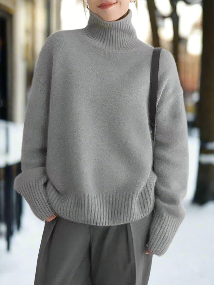 Stilla | Rullekrave sweater Blødt strikmateriale Oversized pasform Lange ærmer