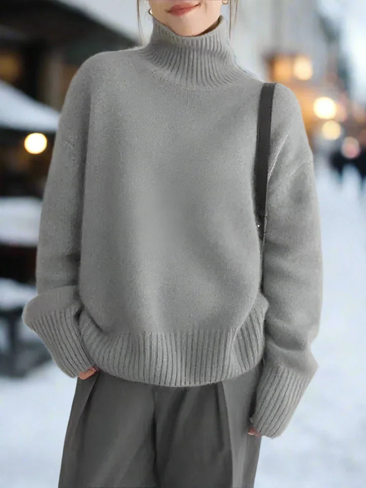 Stilla | Rullekrave sweater Strik Oversized Fit Lange ærmer Behagelig