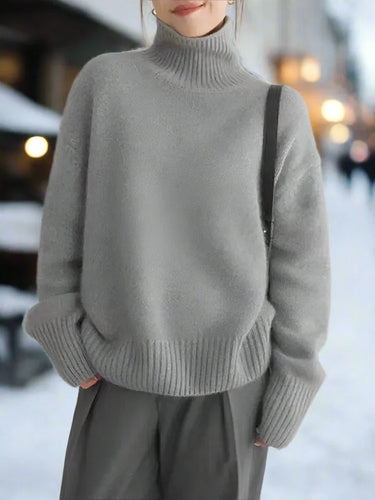 Stilla | Rullekrave sweater Strik Oversized Fit Lange ærmer Behagelig