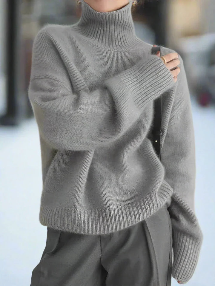Stilla | Rullekrave sweater Strik Oversized Fit Lange ærmer Behagelig