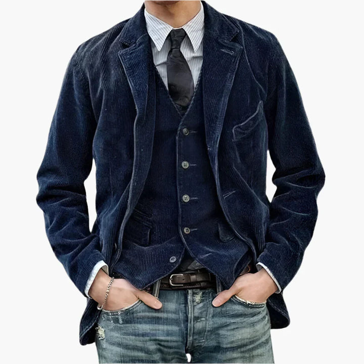 Stilla | Cord Jakke Vintage Business Casual - Stilfuld Efterår Vinter Jakke