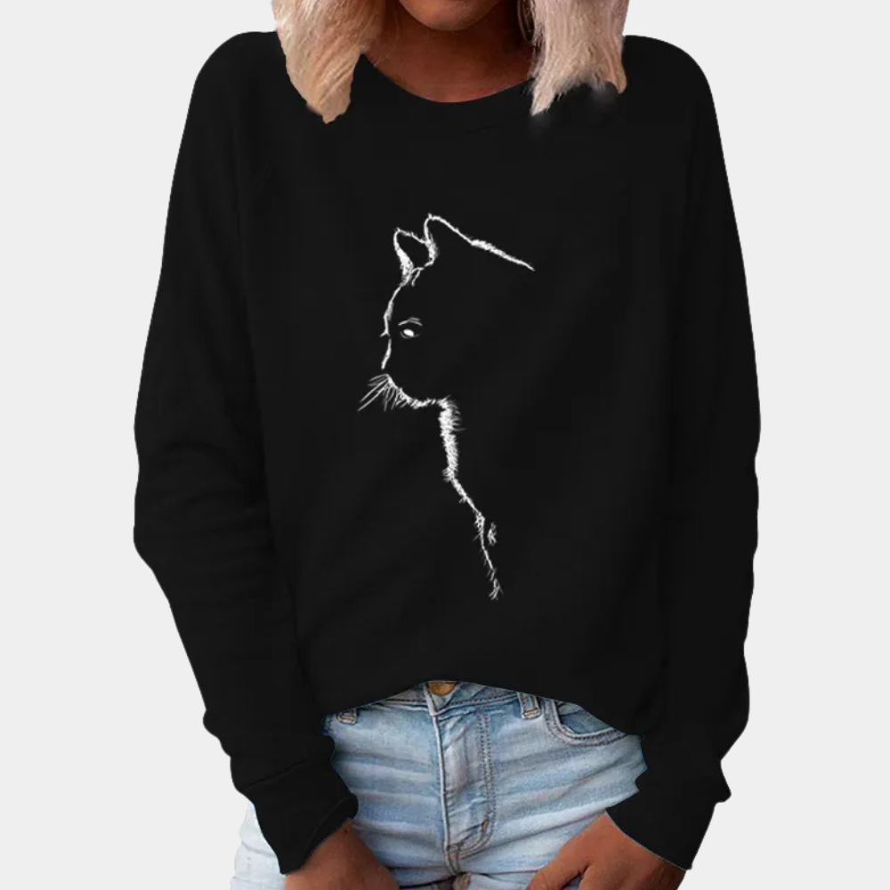 Stilla | Komfortabel Sweater med Kattedesign til Damer