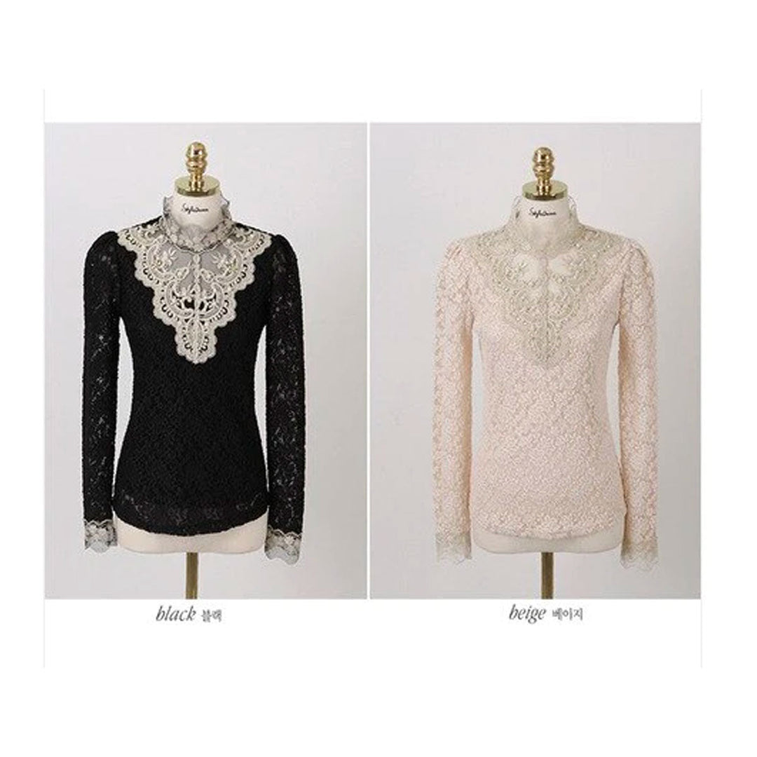 Skovae | Stilfuld Broderet Damebluse