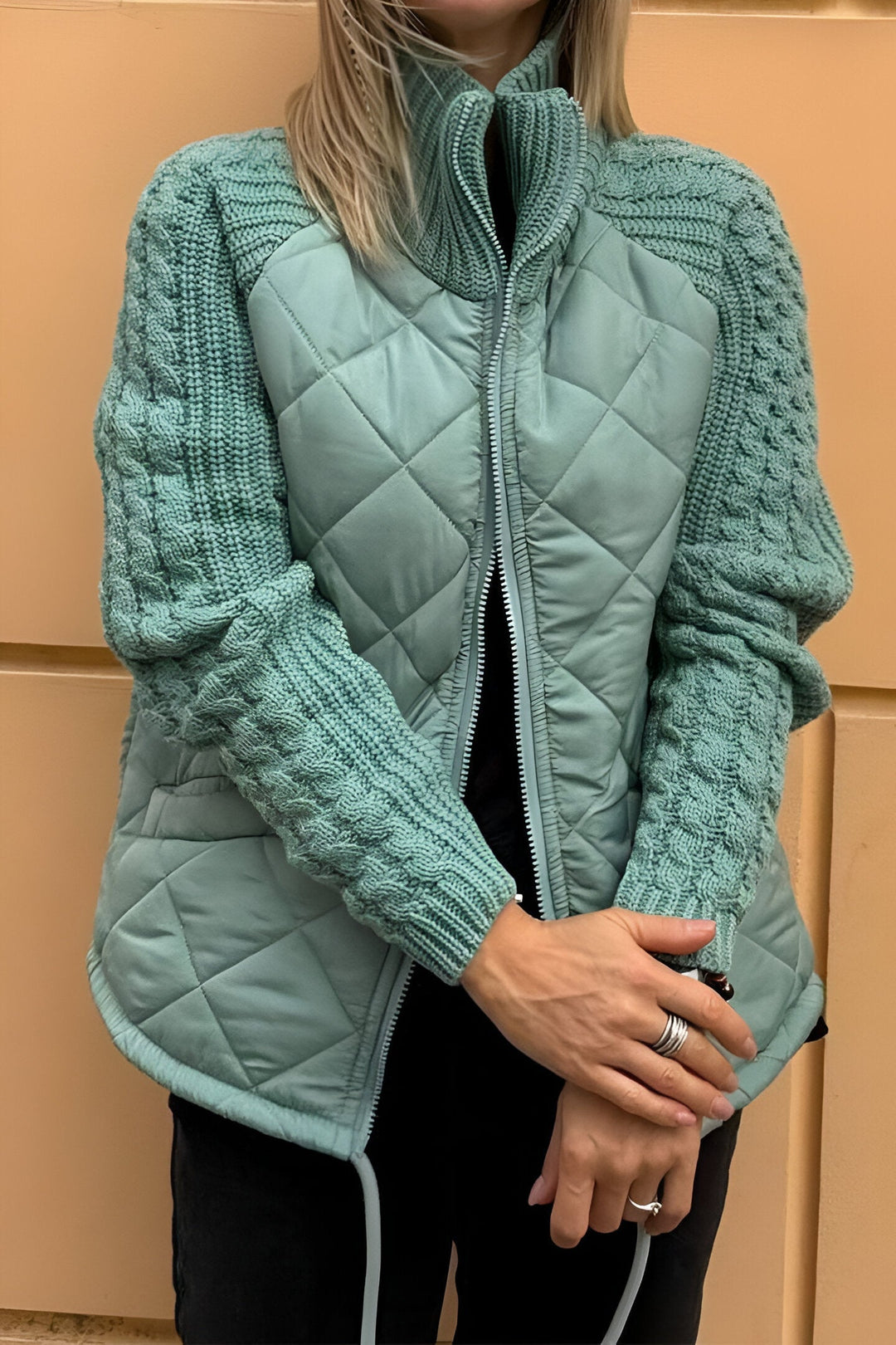 Stilla | Zipper Jakke lavet af Patchwork Strik