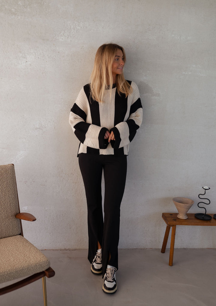 Stilla | Stribet Damen Strikpullover