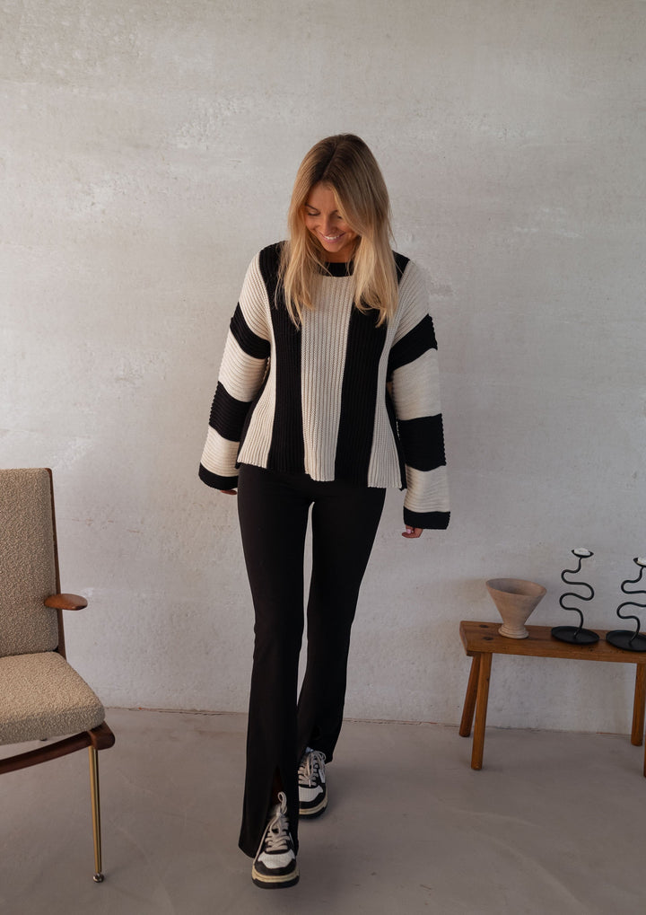 Stilla | Stribet Damen Strikpullover