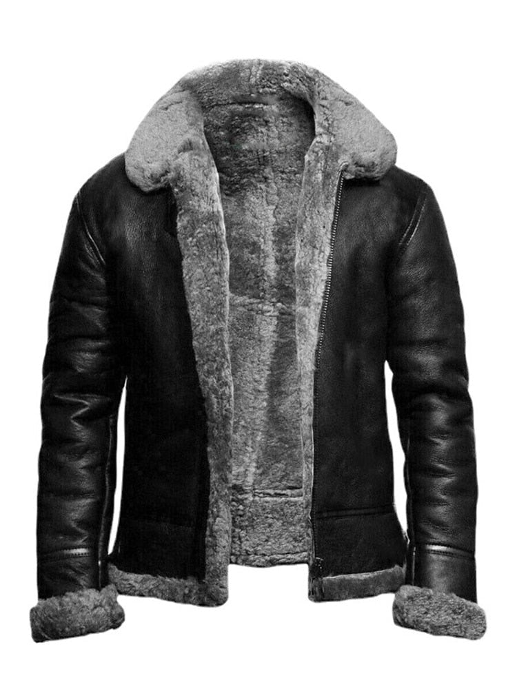 Stilla | Læderlook Slim Fit Kort Længde Fôret med Teddyfleece