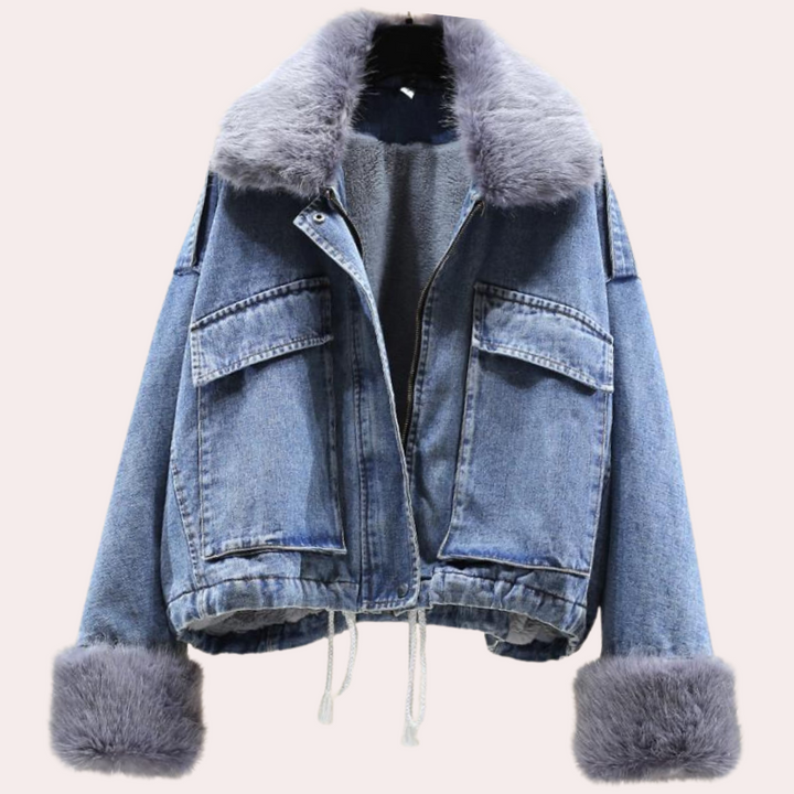 Stilla | Dame Stilfuld Denim Dunjakke Vinterjakke