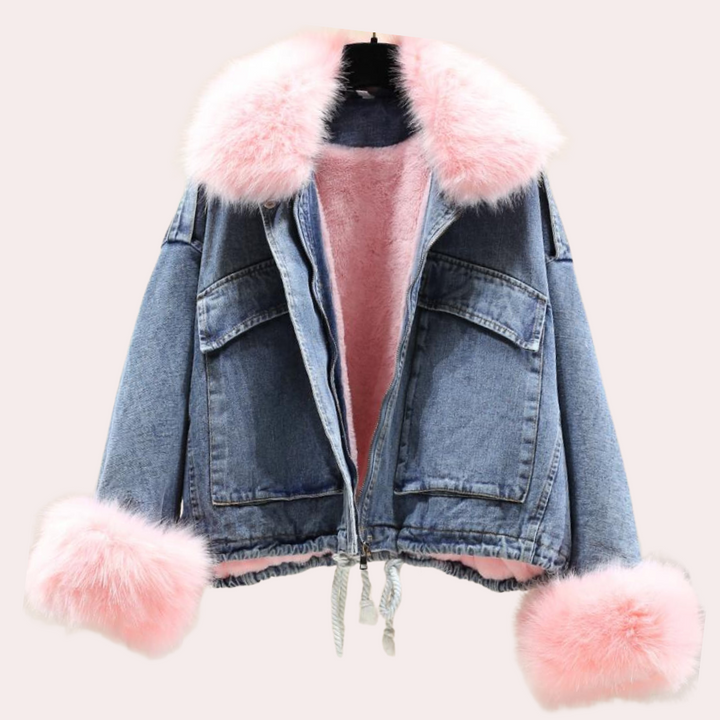 Stilla | Dame Stilfuld Denim Dunjakke Vinterjakke